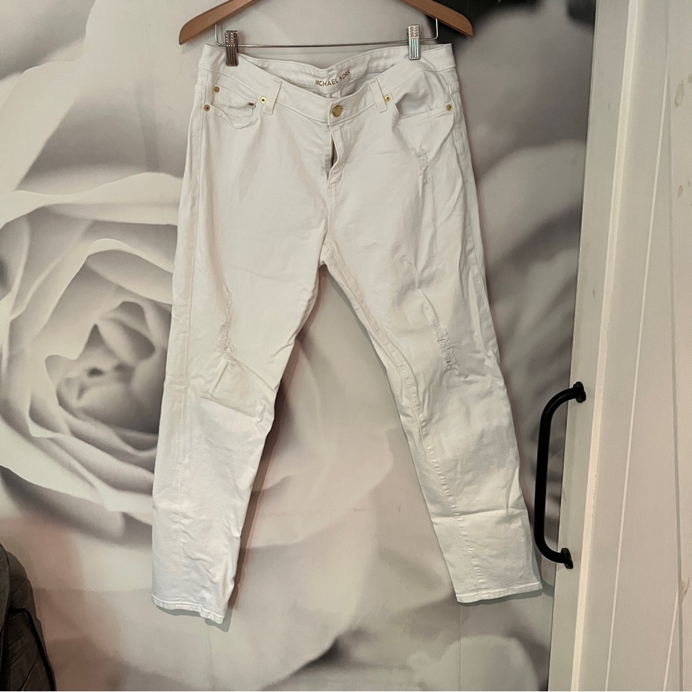 Michael Kors Dillon Relaxed White Jeans size 32